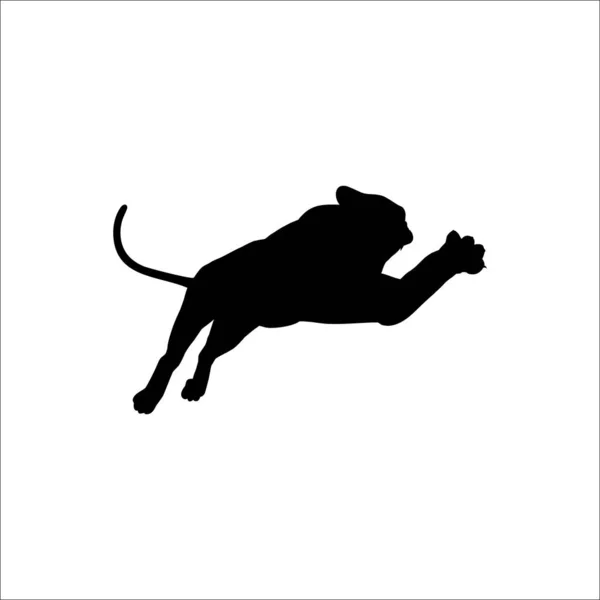 Silueta Salto Tigre Familia Big Cat Para Logotipo Elemento Diseño — Vector de stock