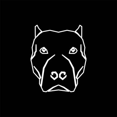Logo veya Grafik Tasarım Elementi için Çukur Boğa Başı Çizgisi Sanatı. Vektör İllüstrasyonu