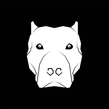 Logo veya Grafik Tasarım Elementi için Pitbull Head Silueti. Vektör İllüstrasyonu