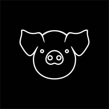 Domuz Başı 'nın Çizgi Sanatı ya da Grafik Tasarım Elementi. Vektör İllüstrasyonu