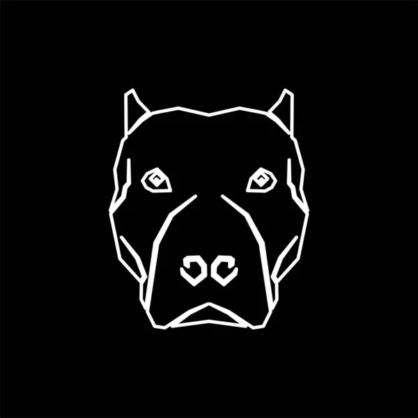 Sztuka Linii Pit Bull Head Logo Lub Element Projektowania Graficznego — Wektor stockowy
