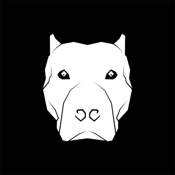 Pit Bull Head Silhouette Logo Graphic Design Element Vector Illustration — Stock Vector