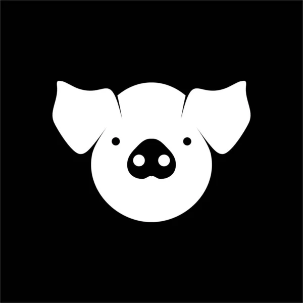 Pig Head Silhouette Logo Graphic Design Element Vector Illustration — Stock Vector