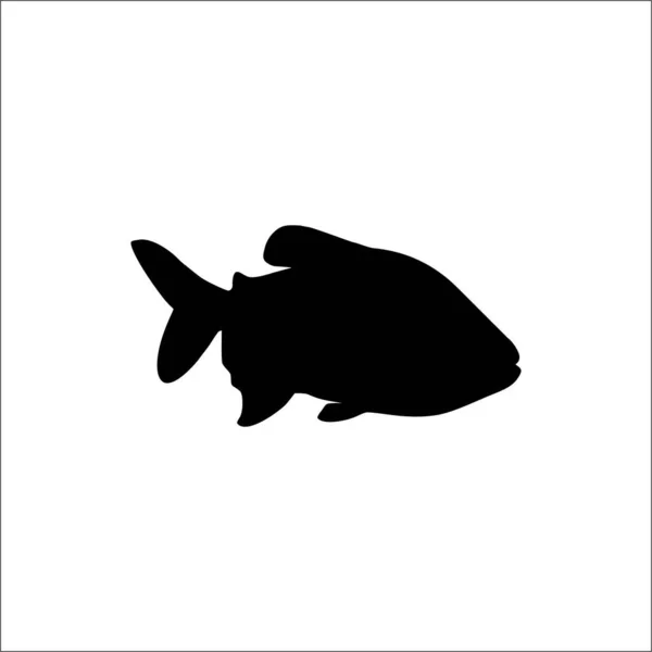 Piranha Fish Silhouet Voor Logo Info Graphic Icon Graphic Design — Stockvector