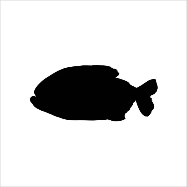 Piranha Fish Silhouet Voor Logo Info Graphic Icon Graphic Design — Stockvector