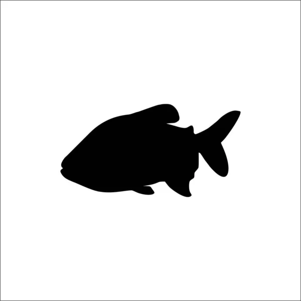 Logo Için Piranha Fish Silhouette Bilgi Grafiği Simge Veya Grafik — Stok Vektör