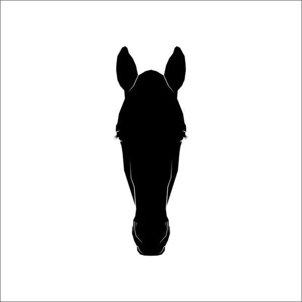 Silueta Cabeza Caballo Para Logo Icono Símbolo Pictograma Elemento Diseño — Vector de stock