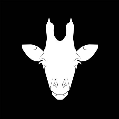 Logo için Zürafa Baş Silueti veya Grafik Tasarım Elementi. Vektör İllüstrasyonu
