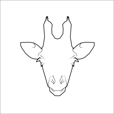 Logo için Zürafa Baş Silueti veya Grafik Tasarım Elementi. Vektör İllüstrasyonu