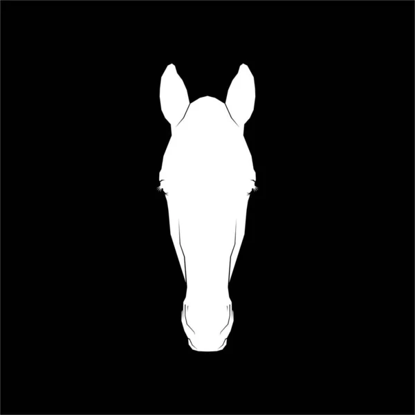 Testa Cavallo Silhouette Logo Icona Simbolo Pittogramma Elemento Grafico Illustrazione — Vettoriale Stock