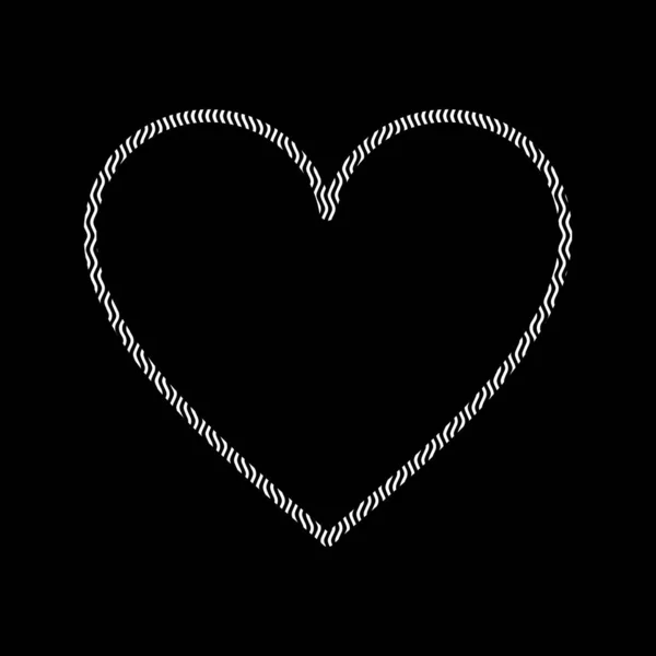 Waving Lines Heart Shaped Illustration Liefde Icoon Symbool Vector Illustratie — Stockvector