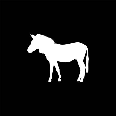 Logo için Zebra At Silueti veya Grafik Tasarım Elementi. Vektör İllüstrasyonu