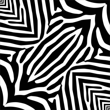 Siyah-Beyaz Çizgili Çizgiler Motifleri Zebra 'dan esinlenilmiştir. İç, Dış, Halı, Tekstil, Kumaş, Kumaş, İpek, Döşeme, Plastik, Kağıt, Paketleme, Duvar Kağıdı, Yastık, Arkaplan, Ect. Vektör İllüstrasyonu