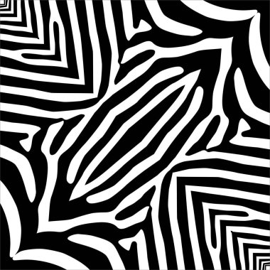 Siyah-Beyaz Çizgili Çizgiler Motifleri Zebra 'dan esinlenilmiştir. İç, Dış, Halı, Tekstil, Kumaş, Kumaş, İpek, Döşeme, Plastik, Kağıt, Paketleme, Duvar Kağıdı, Yastık, Arkaplan, Ect. Vektör İllüstrasyonu