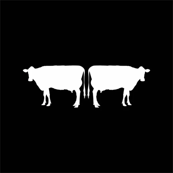 Silueta Vaca Lechera Para Logotipo Elemento Diseño Gráfico Ilustración Vectorial — Archivo Imágenes Vectoriales