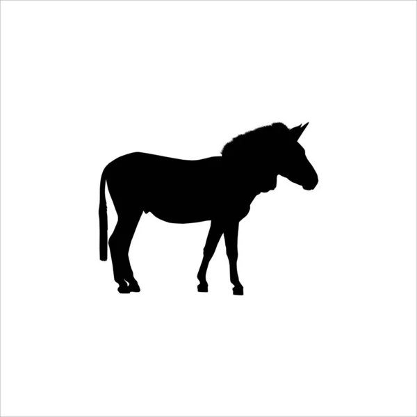 Silueta Caballo Cebra Para Logotipo Elemento Diseño Gráfico Ilustración Vectorial — Vector de stock