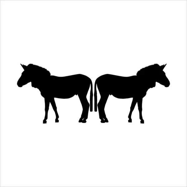 Zebra Horse Silhouette Logo Graphic Design Element Vector Illustration — Stock Vector