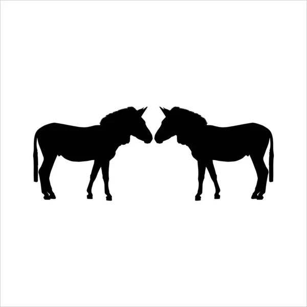Zebra Horse Silhouette Logo Graphic Design Element Vector Illustration — Stock Vector