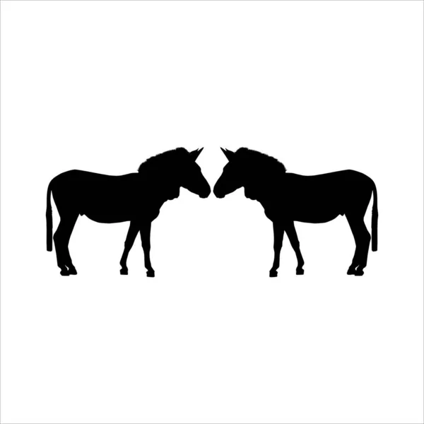 Silhouette Cheval Zèbre Pour Logo Élément Graphique Illustration Vectorielle — Image vectorielle