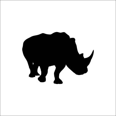 Logo için gergedan silueti ya da grafik tasarım elementi. Vektör İllüstrasyonu