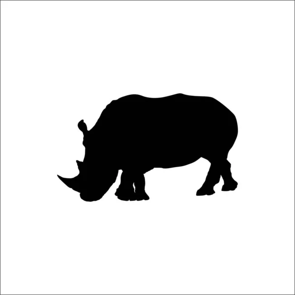 Silueta Rhino Para Logotipo Elemento Diseño Gráfico Ilustración Vectorial — Vector de stock
