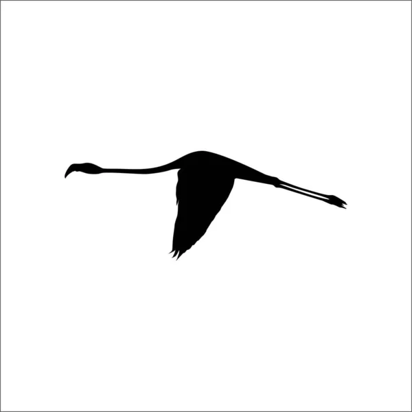 Flying Flamingo Silhouette Logo Graphic Design Element Vector Illustration — Stock Vector