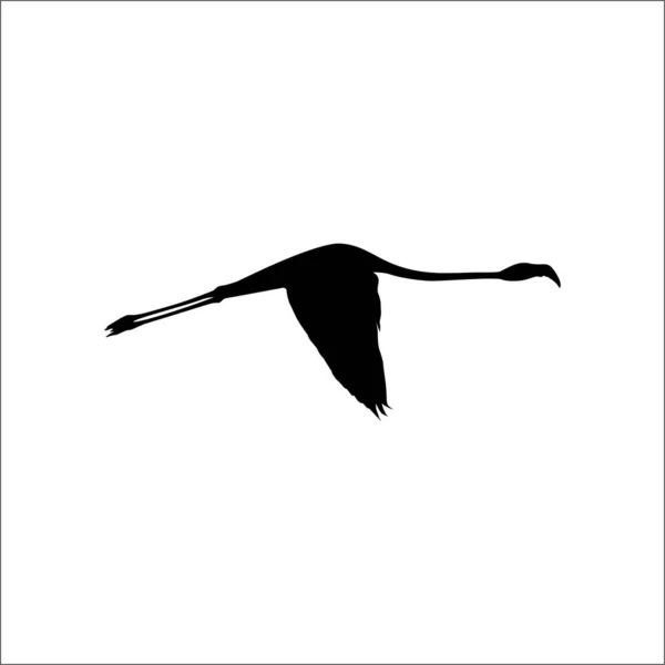 Silhouette Flying Flamingo Pour Logo Élément Graphique Illustration Vectorielle — Image vectorielle