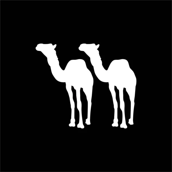 Par Silueta Camello Para Logotipo Elemento Diseño Gráfico Ilustración Vectorial — Vector de stock