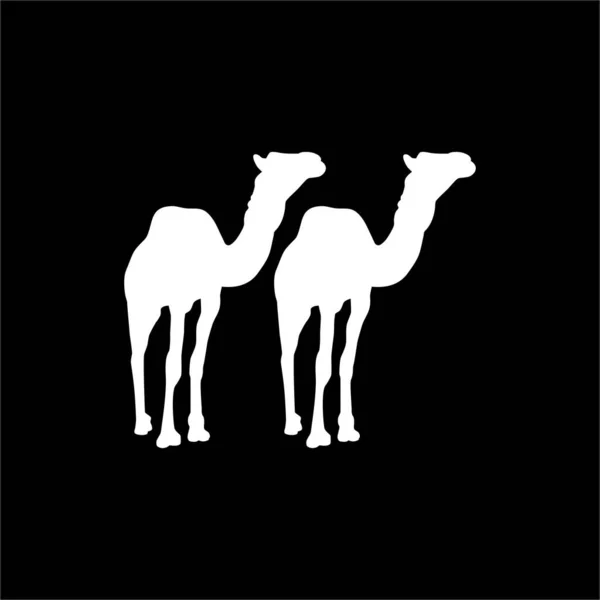 Para Wielbłądziej Sylwetki Logo Lub Element Graficzny Ilustracja Wektora — Wektor stockowy