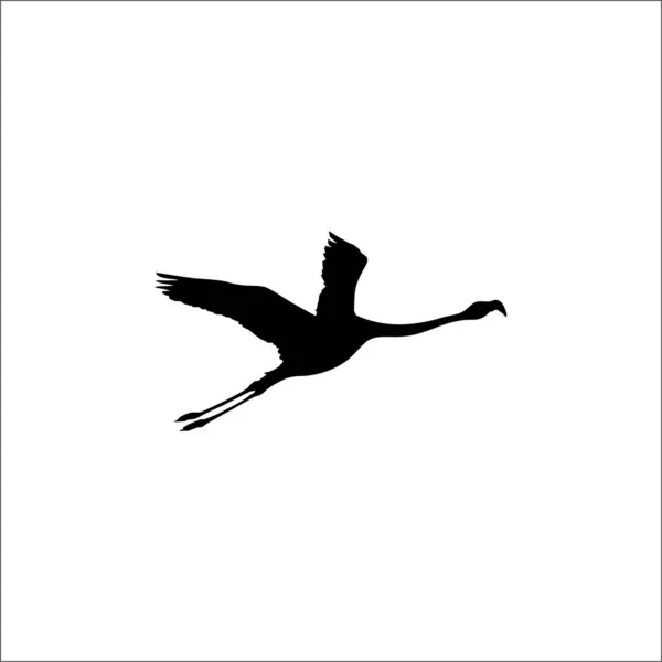 フラミンゴのシルエットを飛ぶ ベクターイラスト — ストックベクタ