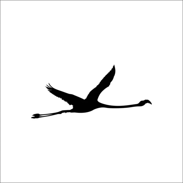 Repülő Flamingo Silhouette Vektorillusztráció — Stock Vector