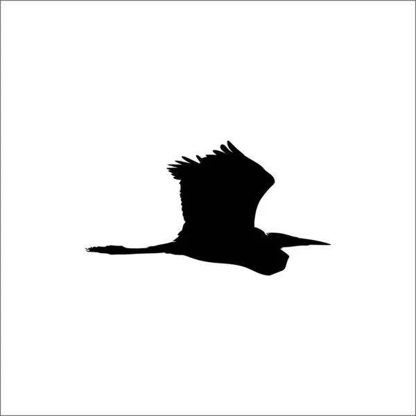 Flygande Stork Silhouette Vektor Illustration — Stock vektor