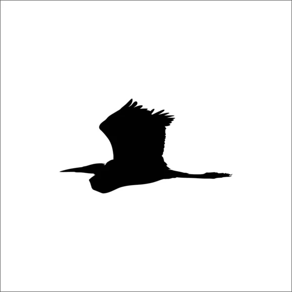 Ιπτάμενος Πελαργός Σιλουέτ Εικονογράφηση Διανύσματος — Διανυσματικό Αρχείο