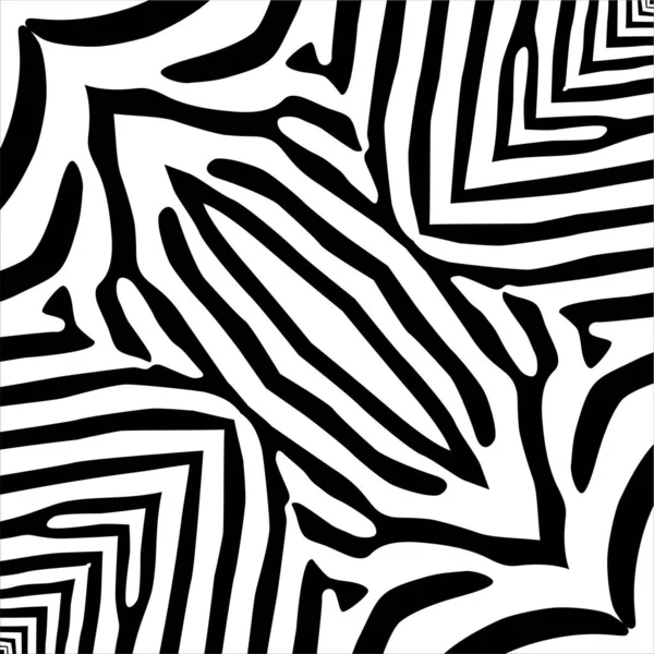 Rayures Noir Blanc Lignes Motifs Motif Inspiré Par Zebra Décoration — Image vectorielle