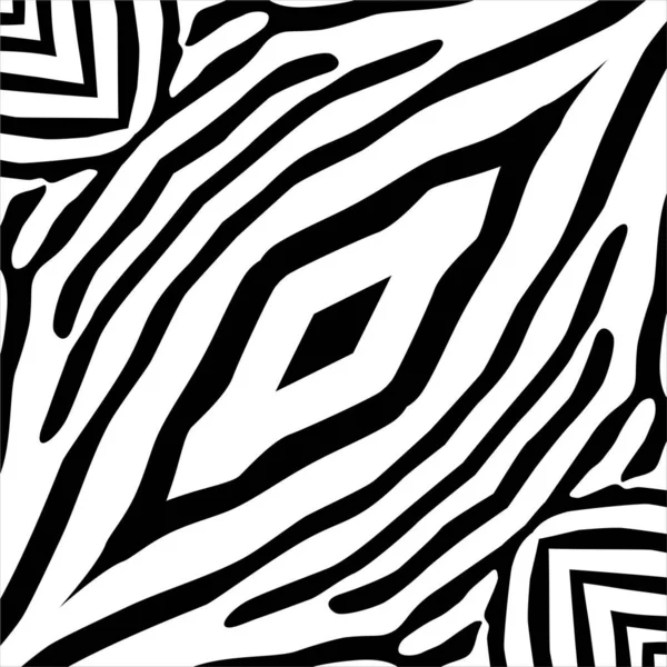 Negro Blanco Rayas Líneas Motivos Patrón Inspirado Cebra Decoración Para — Archivo Imágenes Vectoriales
