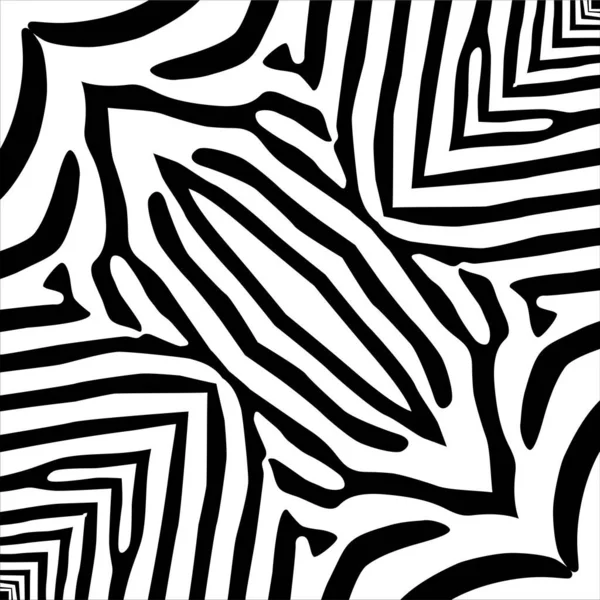 Rayures Noir Blanc Lignes Motifs Motif Inspiré Par Zebra Décoration — Image vectorielle