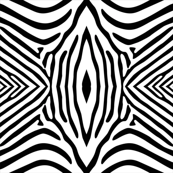 Negro Blanco Rayas Líneas Motivos Patrón Inspirado Cebra Decoración Para — Vector de stock