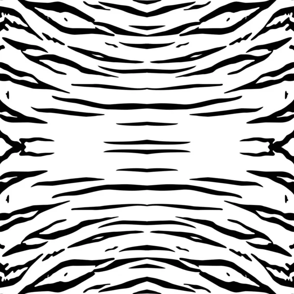 Schwarz Weiße Motive Pattern Inspiriert Von Tiger Motif Pattern Dekoration — Stockvektor