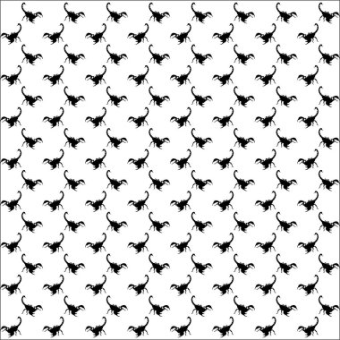 Scorpio Motif Deseni. Fasion, Interior, Exterior, Halı, Tekstil, Giysi, Kumaş, İpek, Döşeme, Plastik, Kağıt, Paketleme, Duvar Kağıdı, Yastık, Kanepe ve Arkaplan. Vektör İllüstrasyonu