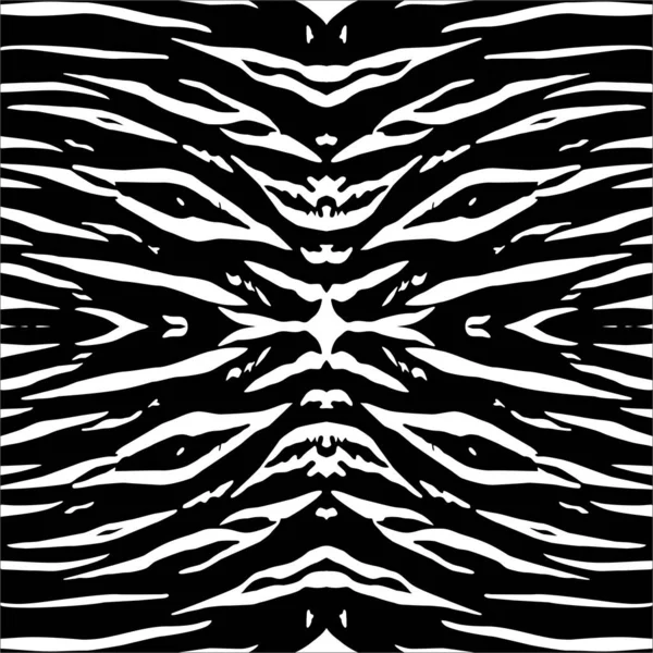 Черно Белые Мотивы Вдохновленные Тигриным Мотивом Украшения Интерьера Экстерьера Ковра — стоковый вектор