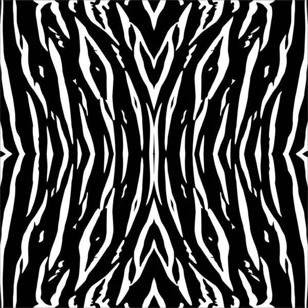 Wzór Czarno Białych Motywów Inspirowany Motywem Tygrysa Dekoracja Wnętrz Zewnątrz — Wektor stockowy