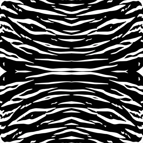 Черно Белые Мотивы Вдохновленные Тигриным Мотивом Украшения Интерьера Экстерьера Ковра — стоковый вектор