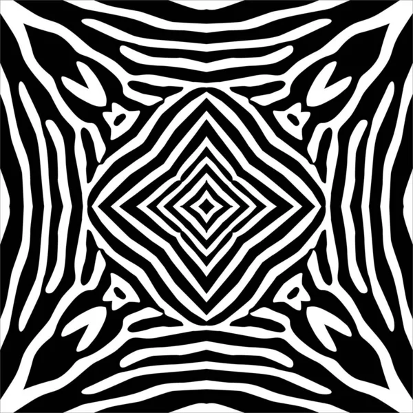Black White Stripes Lines Motifs Pattern Inspired Zebra 2012 Decoration — 스톡 벡터