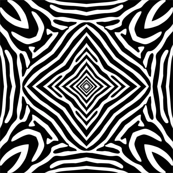 Negro Blanco Rayas Líneas Motivos Patrón Inspirado Cebra Decoración Para — Archivo Imágenes Vectoriales
