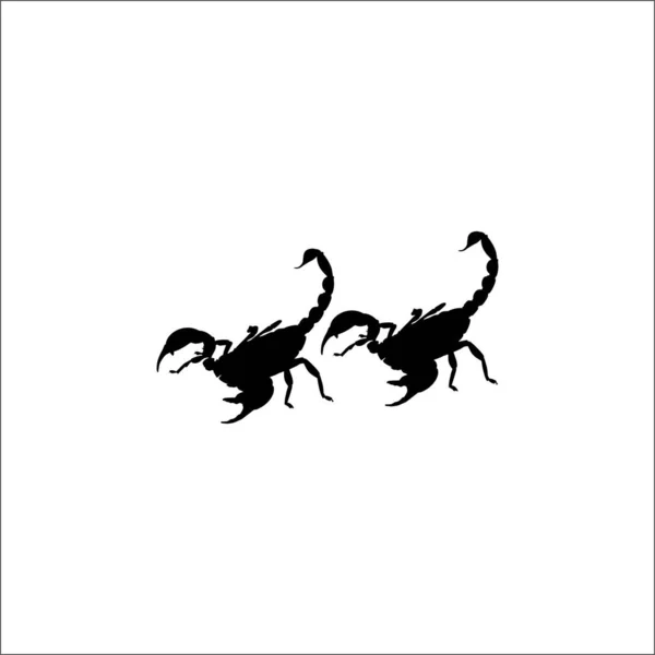 Pair Scorpio Silhouette Logo Graphic Design Element Vector Illustration — Stock Vector