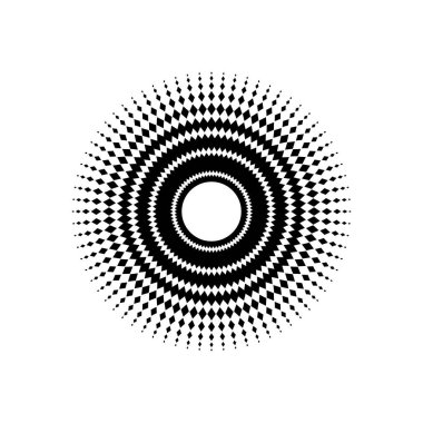 Mandala, Rhombus Kompozisyonu 'ndan yapıldı. Modern Mandala Logo, Dekorasyon veya Grafik Tasarım için. Vektör İllüstrasyonu