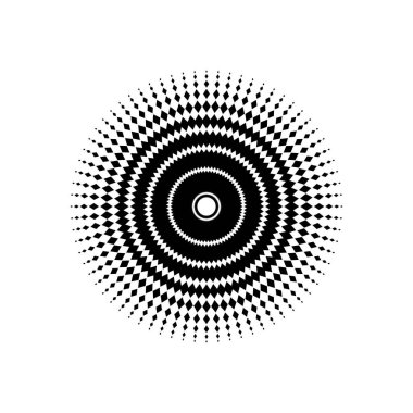 Mandala, Rhombus Kompozisyonu 'ndan yapıldı. Modern Mandala Logo, Dekorasyon veya Grafik Tasarım için. Vektör İllüstrasyonu