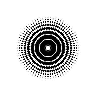 Mandala, Rhombus Kompozisyonu 'ndan yapıldı. Modern Mandala Logo, Dekorasyon veya Grafik Tasarım için. Vektör İllüstrasyonu