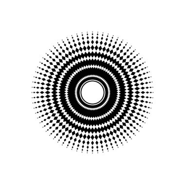 Mandala, Rhombus Kompozisyonu 'ndan yapıldı. Modern Mandala Logo, Dekorasyon veya Grafik Tasarım için. Vektör İllüstrasyonu