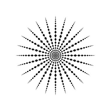 Mandala, Rhombus Kompozisyonu 'ndan yapıldı. Modern Mandala Logo, Dekorasyon veya Grafik Tasarım için. Vektör İllüstrasyonu